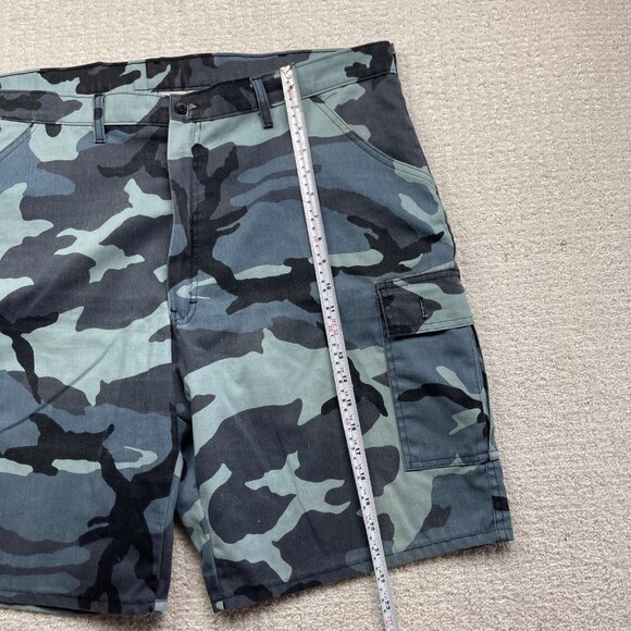 VTG Big Al Military Blue Camo Cargo Shorts Size 42 Baggy Y2K Skater Canada Made* - Picture 11 of 16